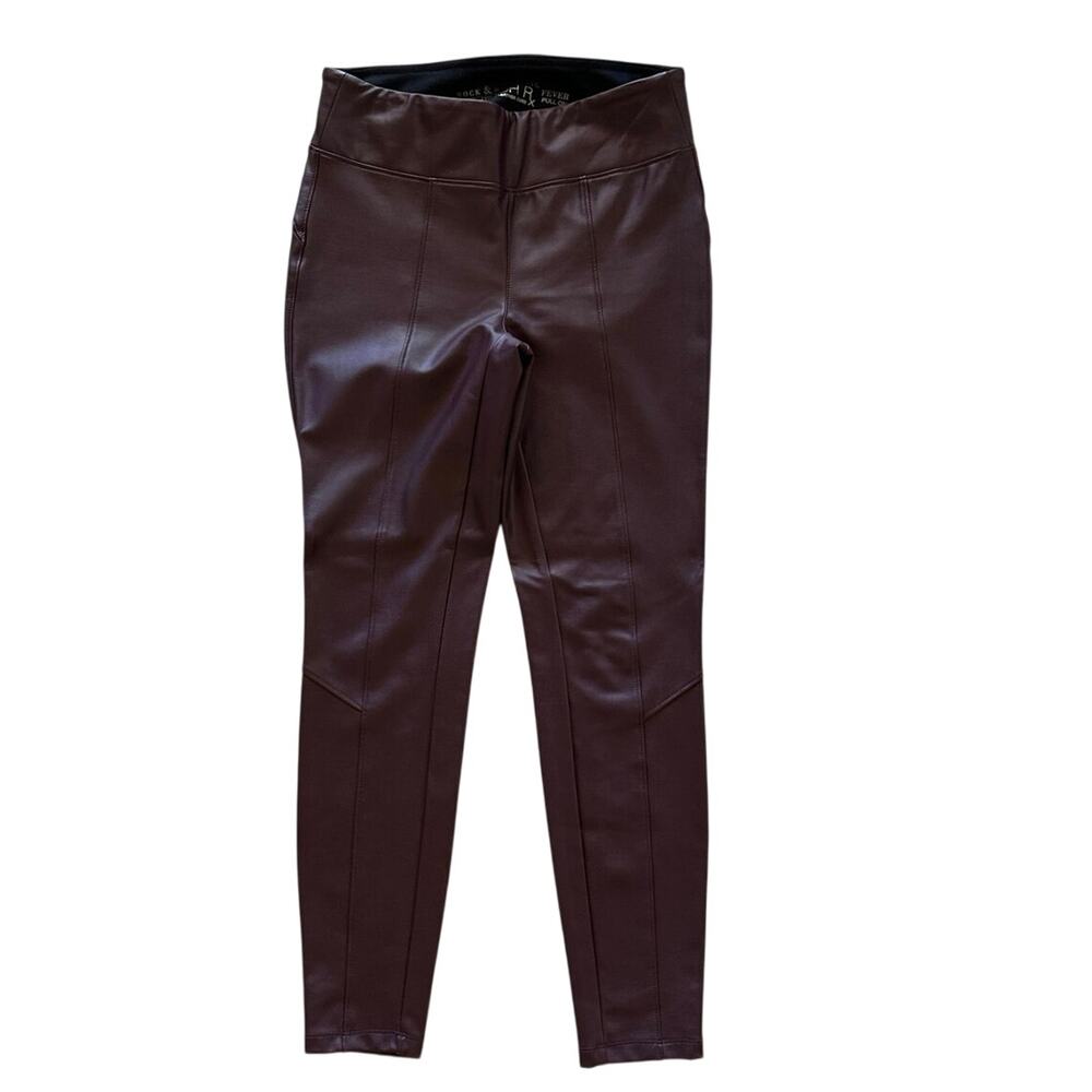 Rock & Republic Stretch Rx The Sliming Faux Leather Cure Pull On Leggings Sz M